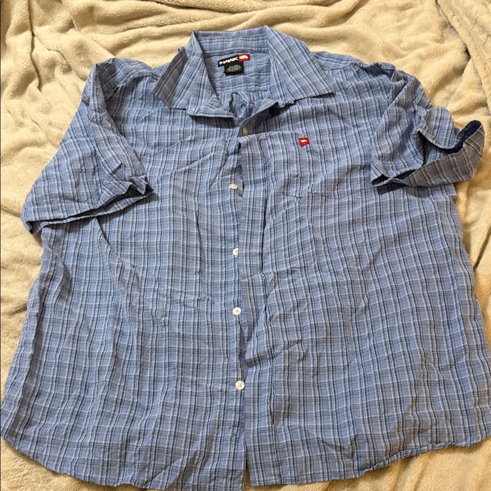 Tony Hawk Blue Plaid Casual Shirt